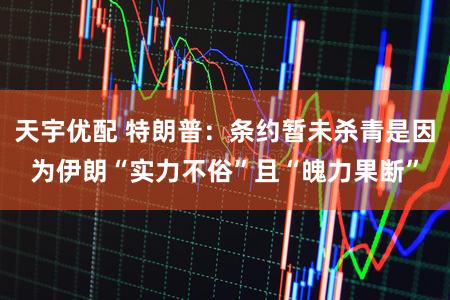 天宇优配 特朗普：条约暂未杀青是因为伊朗“实力不俗”且“魄力果断”