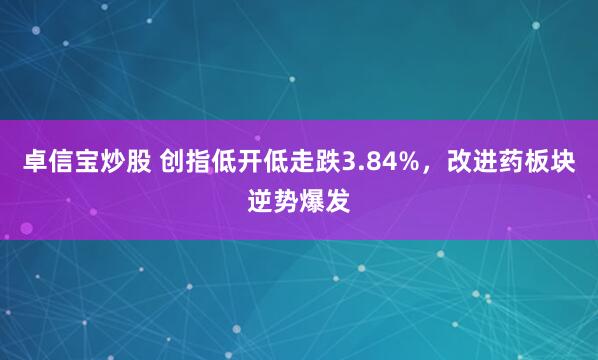 卓信宝炒股 创指低开低走跌3.84%，改进药板块逆势爆发